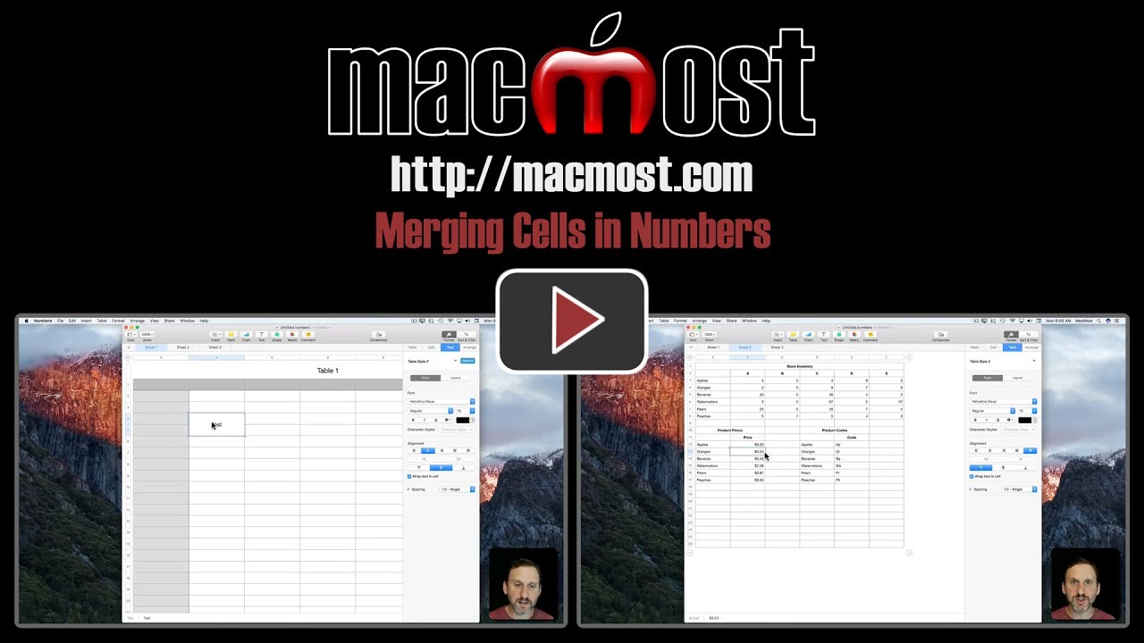 unmerge cells excel for mac